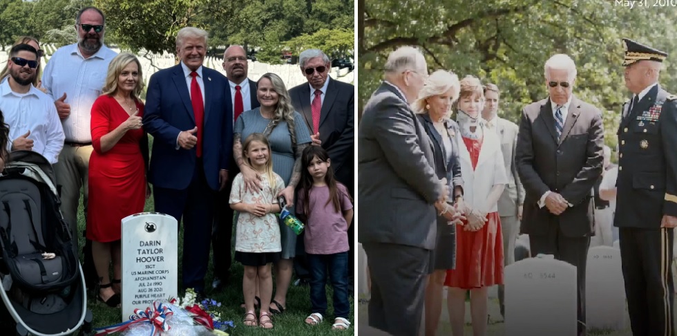 Woke and Politicized US Army Condemns Trump for Taking Photos with Gold Star Families in Arlington Cemetery - But Said NOTHING When Joe Biden Did It | The Gateway Pundit | by Jim Hoft