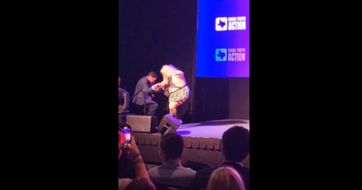 Matt Gaetz Delivers Memorable Response After Obese Man in Dress Tries 'Rushing' the Stage During His Speech at the Texas Youth Summit (VIDEO) | The Gateway Pundit | by Cullen Linebarger