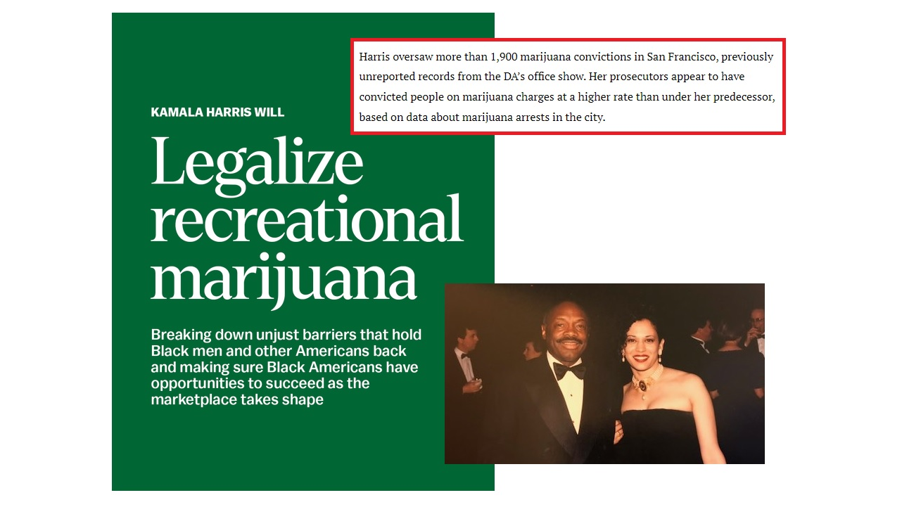 Kamala Harris Calls for Legalizing Marijuana on X - But as San Francisco District Attorney She Oversaw 1,900 Prosecutions for Marijuana Offenses, More than Her Predecessor | The Gateway Pundit | by Jim Hoft