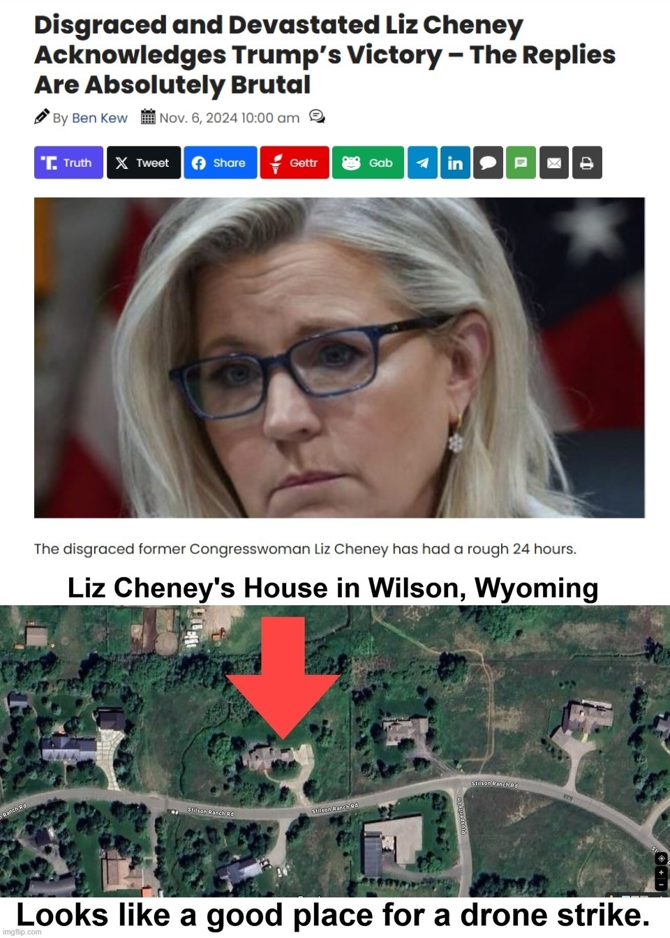 Disgraced and Devastated Liz Cheney Acknowledges Trump’s Victory - The Replies Are Absolutely Brutal - Imgflip