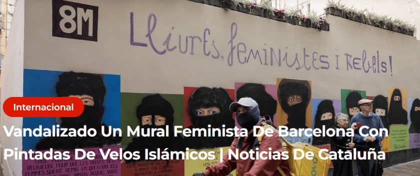‘Free and rebellious women”: In Barcelona, Spain, a feminist mural depicting Gisèle Pelicot was painted over with niqab graffiti; for the artist, this is merely “an expression of hatred towards women” – Allah's Willing Executioners