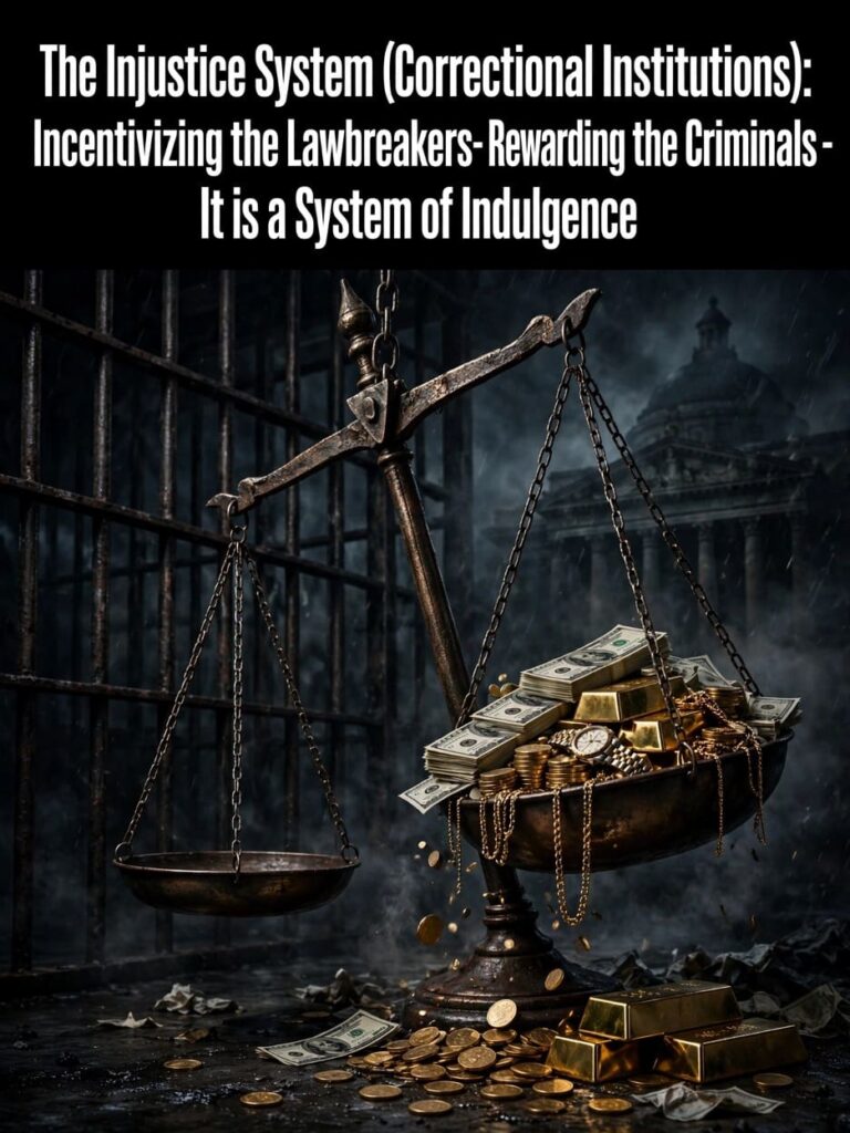 The Injustice System (Correctional Institutions): Incentivizing The Lawbreakers – Rewarding The Criminals – It Is A System Of Indulgence