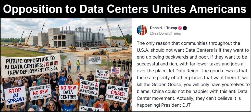 AI Data Center Opposition Unites People Across Political Lines as Trump Attacks Americans Who Oppose Big Tech