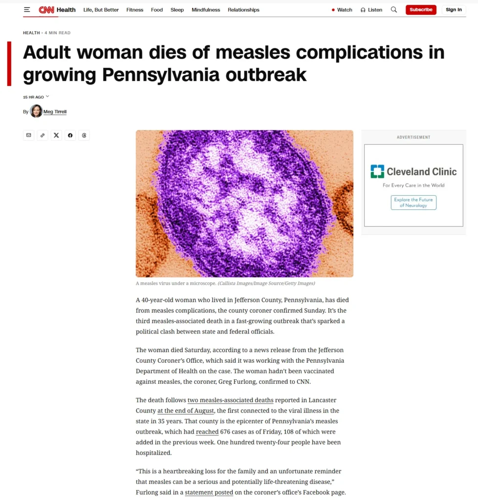 Peter A. McCullough, MD, MPH; A Nasal PCR Test Is Not an Autopsy: The Pennsylvania 'Measles Death' That Was Declared Before Anybody Looked